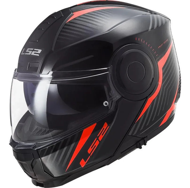 CASCO ABATIBLE LS2 SCOPE SKID FF902 NEGRO ROJO