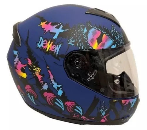 Casco LS2 Rookie Demon Azul Negro FF352