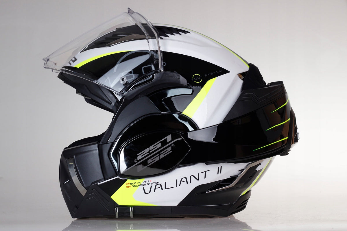 Casco Abatible LS2 Valiant II Codex Blanco Negro FF900