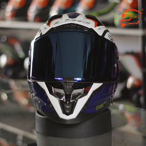 Casco LS2 Challenger CT2 Carbon Alloy Azul Blanco Rojo