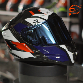 Casco LS2 Challenger CT2 Carbon Alloy Azul Blanco Rojo