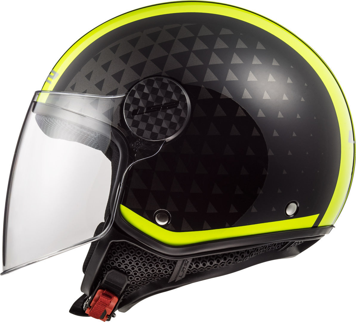 Casco Abierto LS2 Sphere Lux Crush Negro Amarrilo Fluo