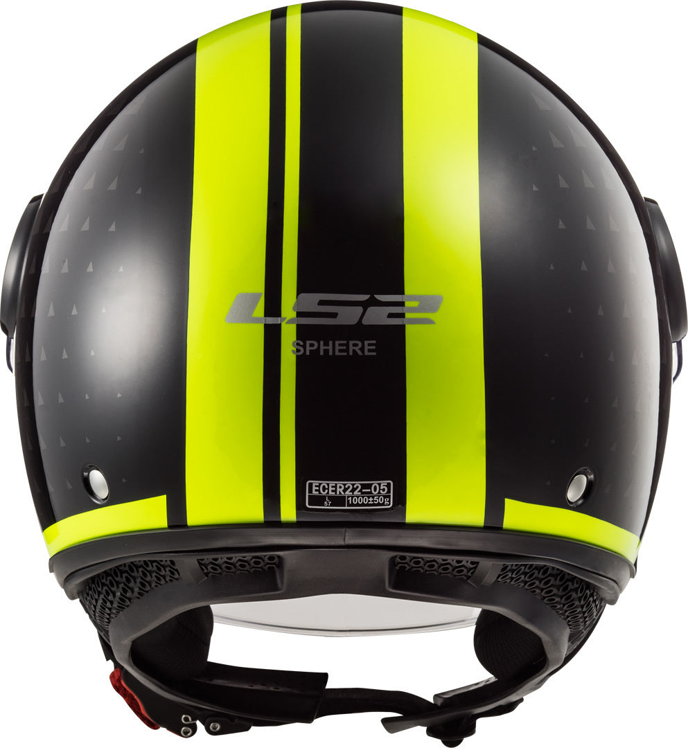 Casco Abierto LS2 Sphere Lux Crush Negro Amarrilo Fluo