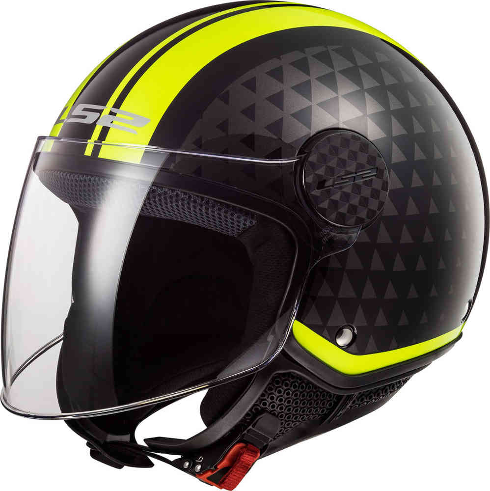 Casco Abierto LS2 Sphere Lux Crush Negro Amarrilo Fluo