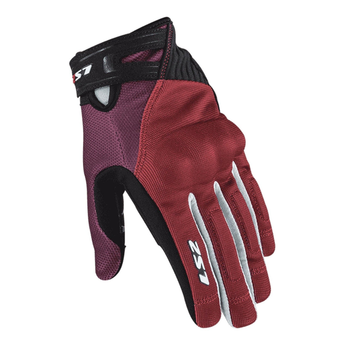 GUANTES LS2 DART 2  PARA DAMA VINO PERLA