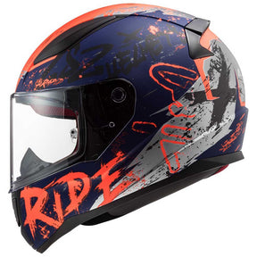 Casco LS2 Rapid Naughty II Azul Naranja  FF353