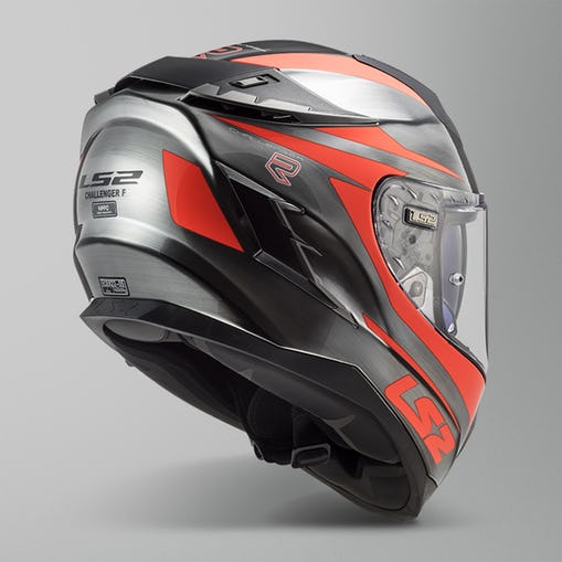 Casco LS2 Challenger Cannon Gris Naranja Fluo FF327