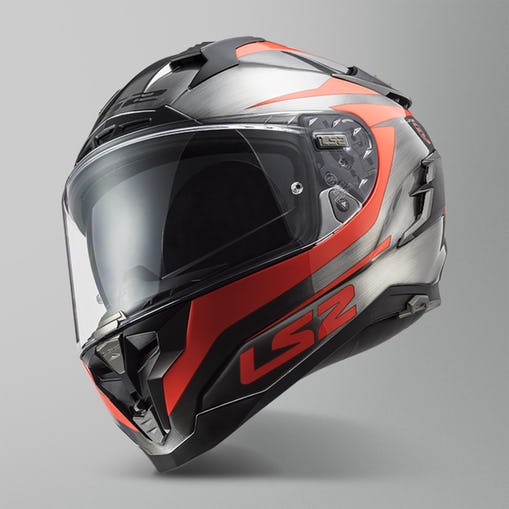 Casco LS2 Challenger Cannon Gris Naranja Fluo FF327