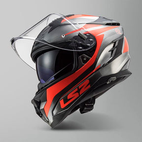 Casco LS2 Challenger Cannon Gris Naranja Fluo FF327