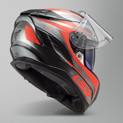 Casco LS2 Challenger Cannon Gris Naranja Fluo FF327