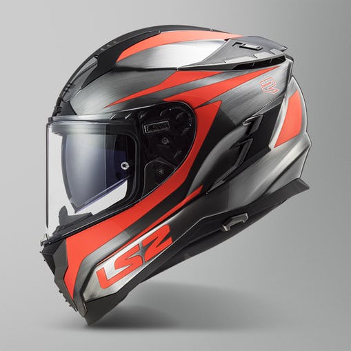 Casco LS2 Challenger Cannon Gris Naranja Fluo FF327