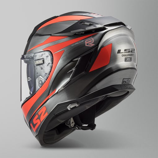 Casco LS2 Challenger Cannon Gris Naranja Fluo FF327