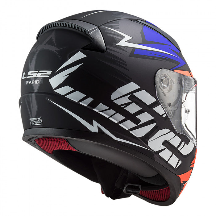 Casco Integral LS2 Rapid Cromo Azul Naranja FF353