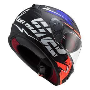 Casco Integral LS2 Rapid Cromo Azul Naranja FF353